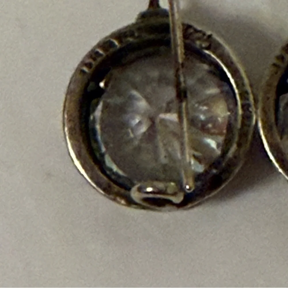 DIDAE ISRAEL EARRINGS STERLING SILVER 925 CZ CUBIC ZIRCONIA ROUND FRENCH HOOK